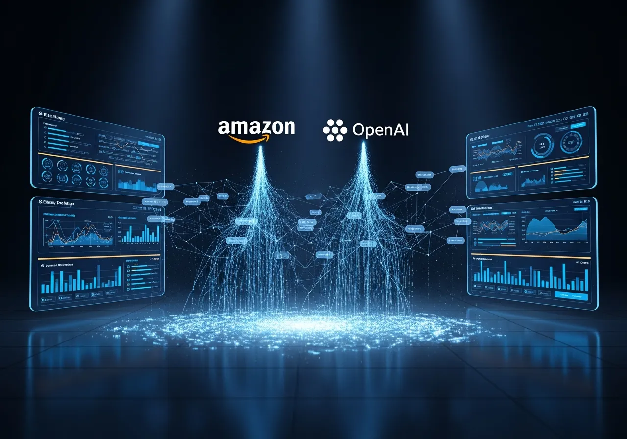 아마존 AWS와 OpenAI 기술이 데이터로 연결된 미래형 홀로그램 인터페이스