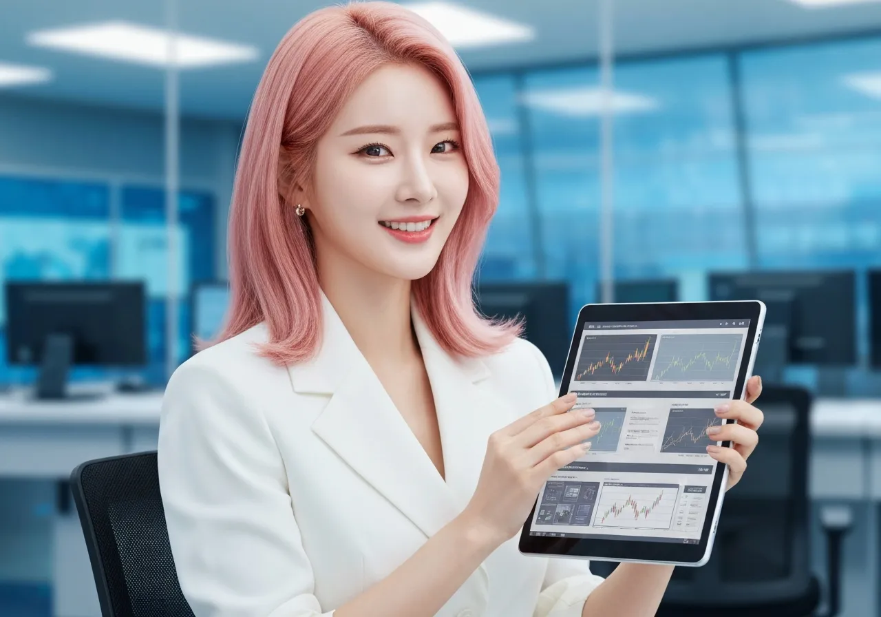 디지털 혁신과 리더십 승계를 설명하는 밝은 이미지의 IT 칼럼니스트 루미