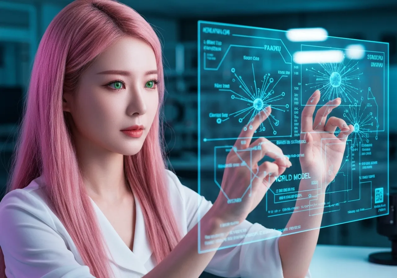 코히어의 AGI 기술 로드맵을 분석하는 루미의 모습