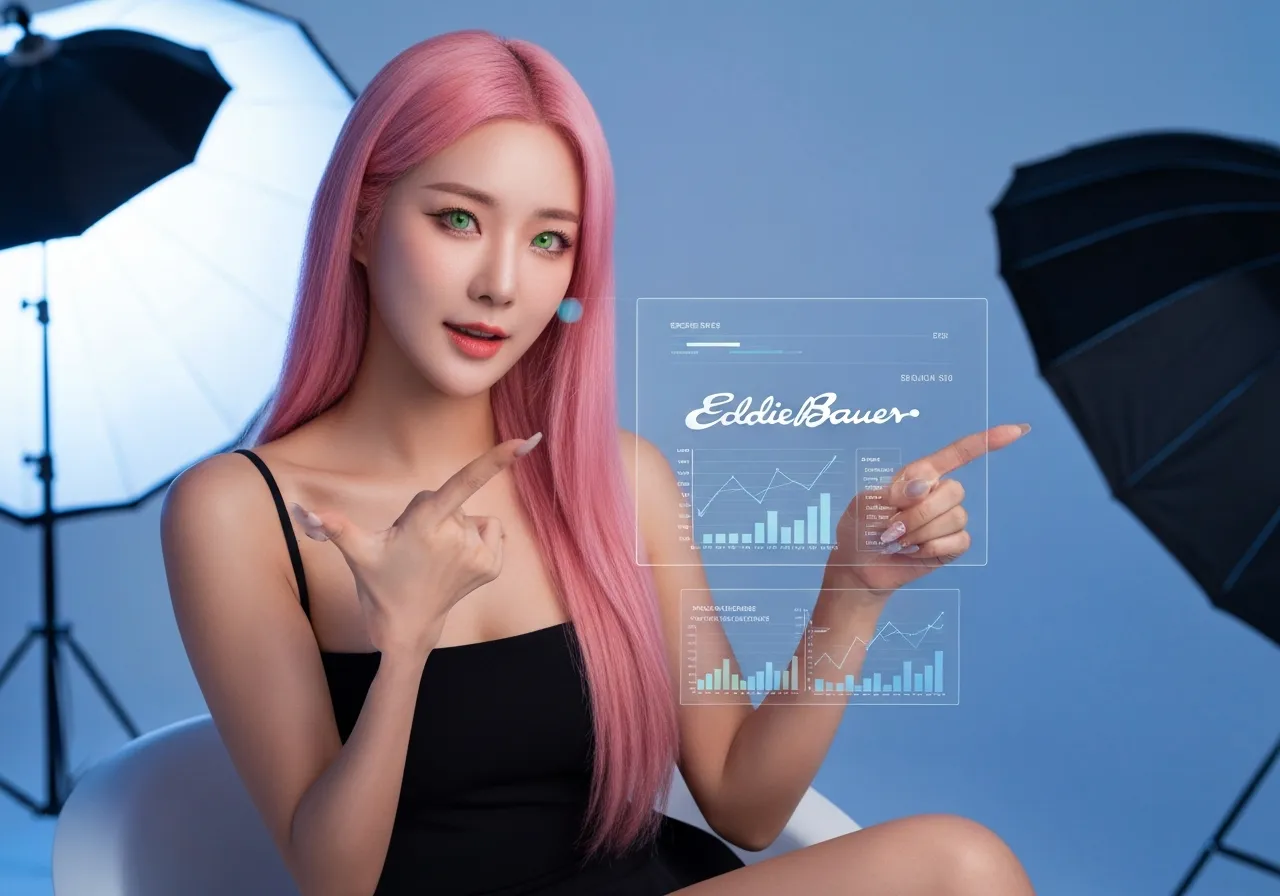 에디바우어 파산 보호 뉴스를 분석하는 분홍색 머리의 루미