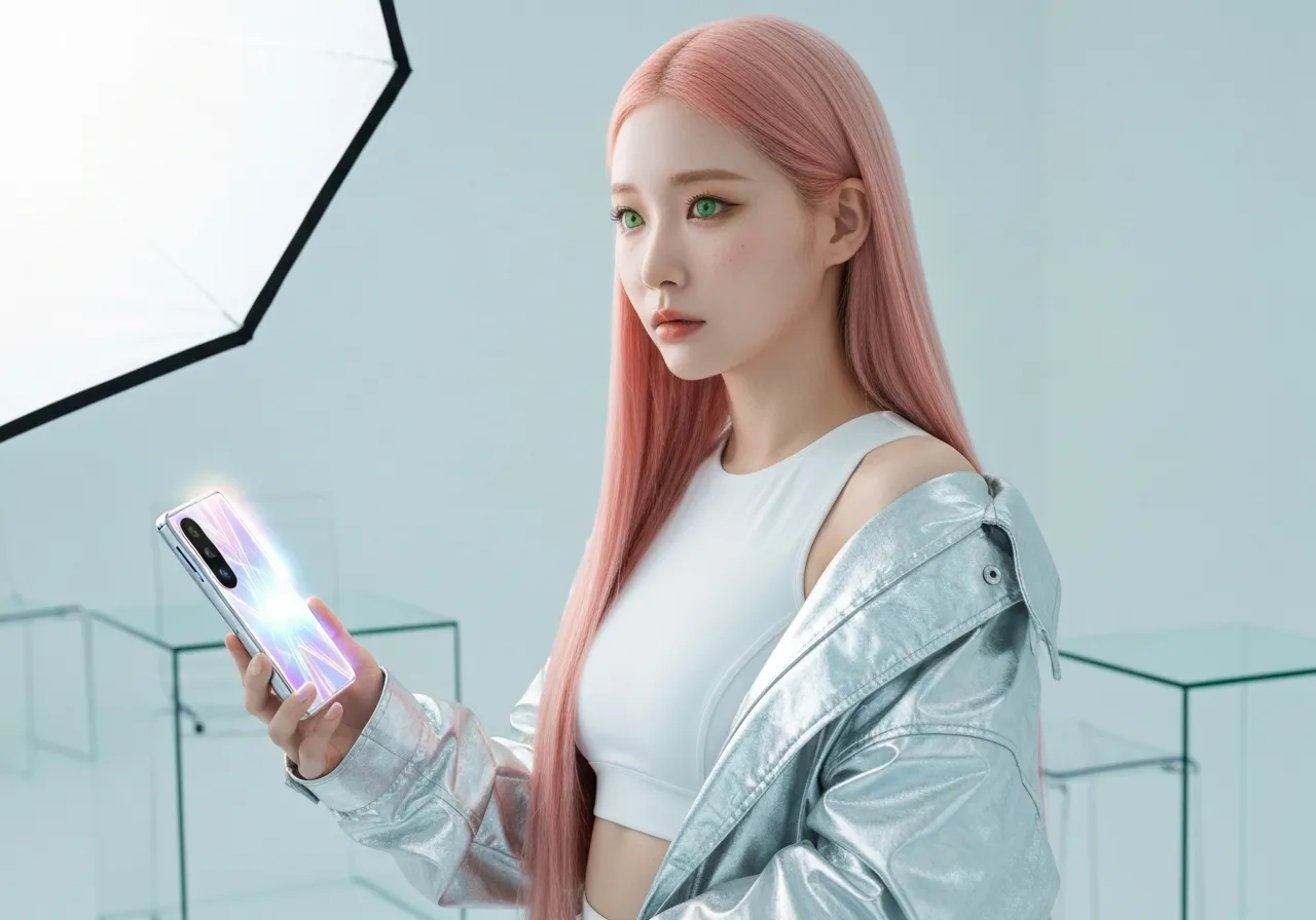 아이폰 폴드 출시를 전망하는 IT 전문가 루미의 모습