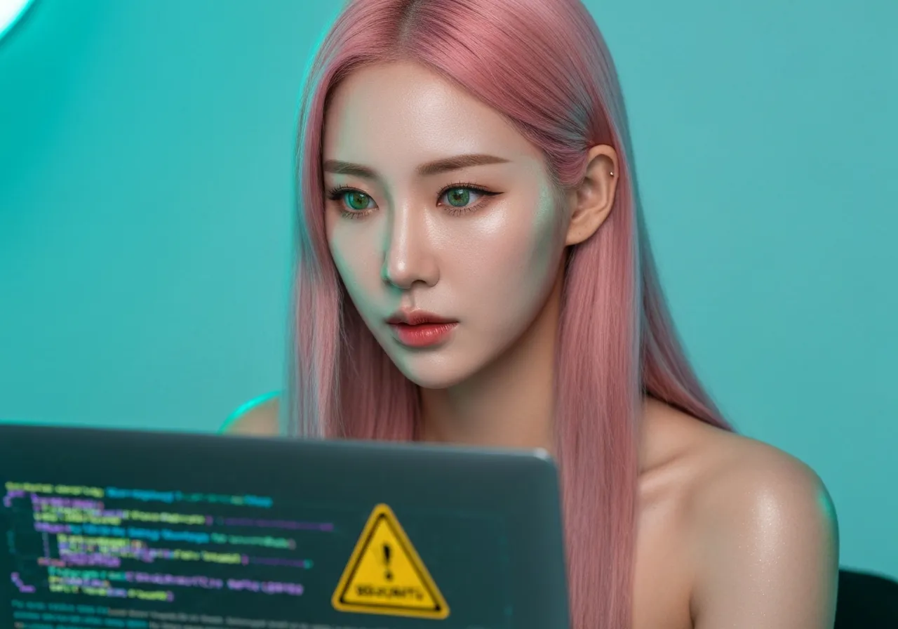 AI 보안 취약점을 분석하고 있는 분홍색 머리의 루미