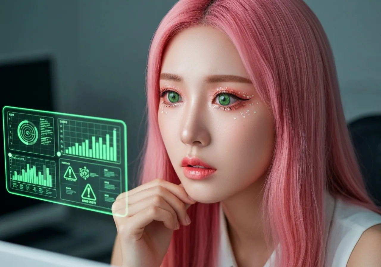KPI 성과 지표와 윤리적 충격 사이에서 고민하는 IT 칼럼니스트 루미의 모습