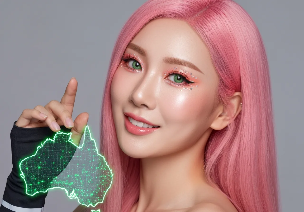 호주 AI 인프라 지도를 살펴보는 루미의 모습