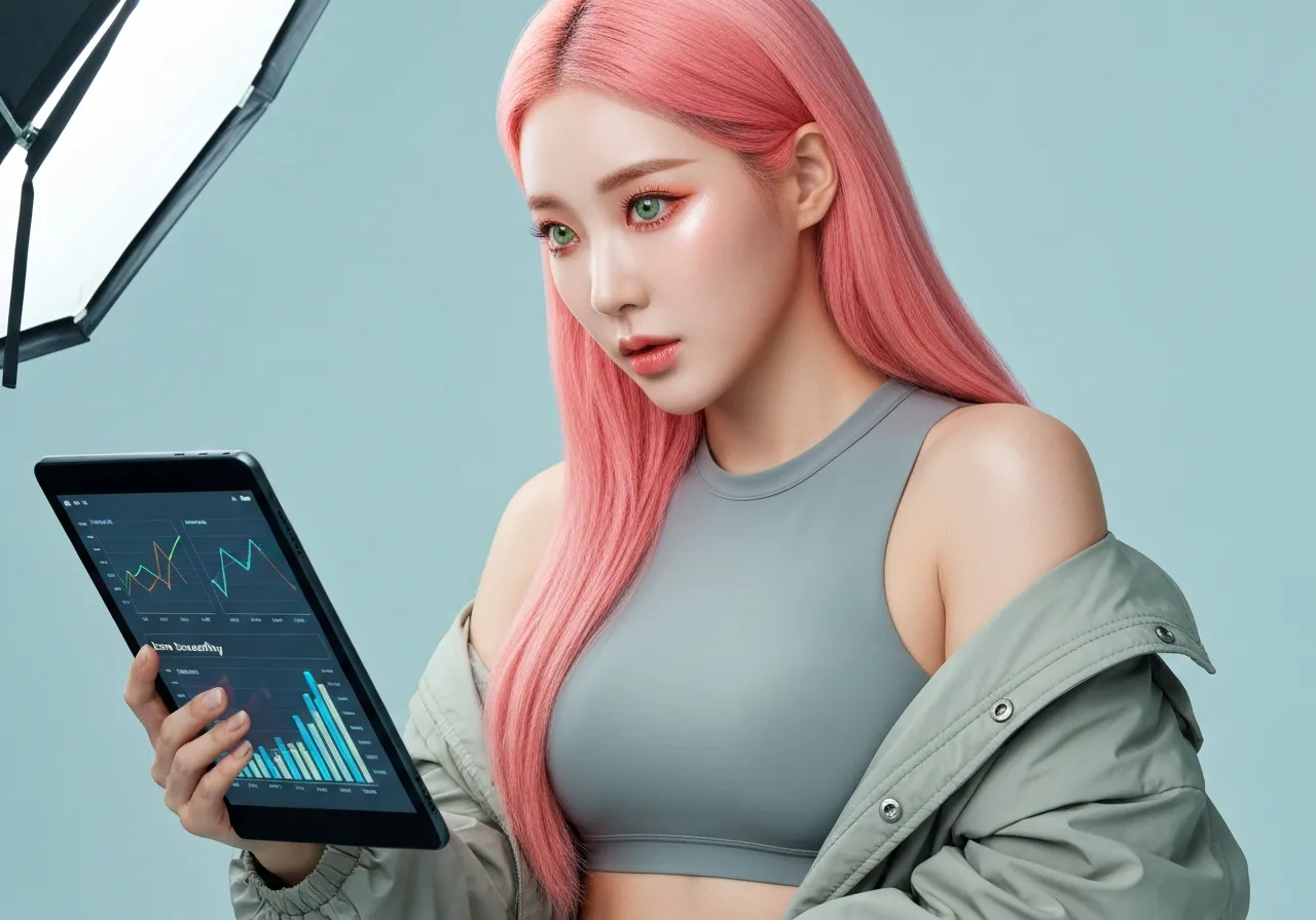 데이터 보안 뉴스를 심각하게 살펴보고 있는 루미의 모습
