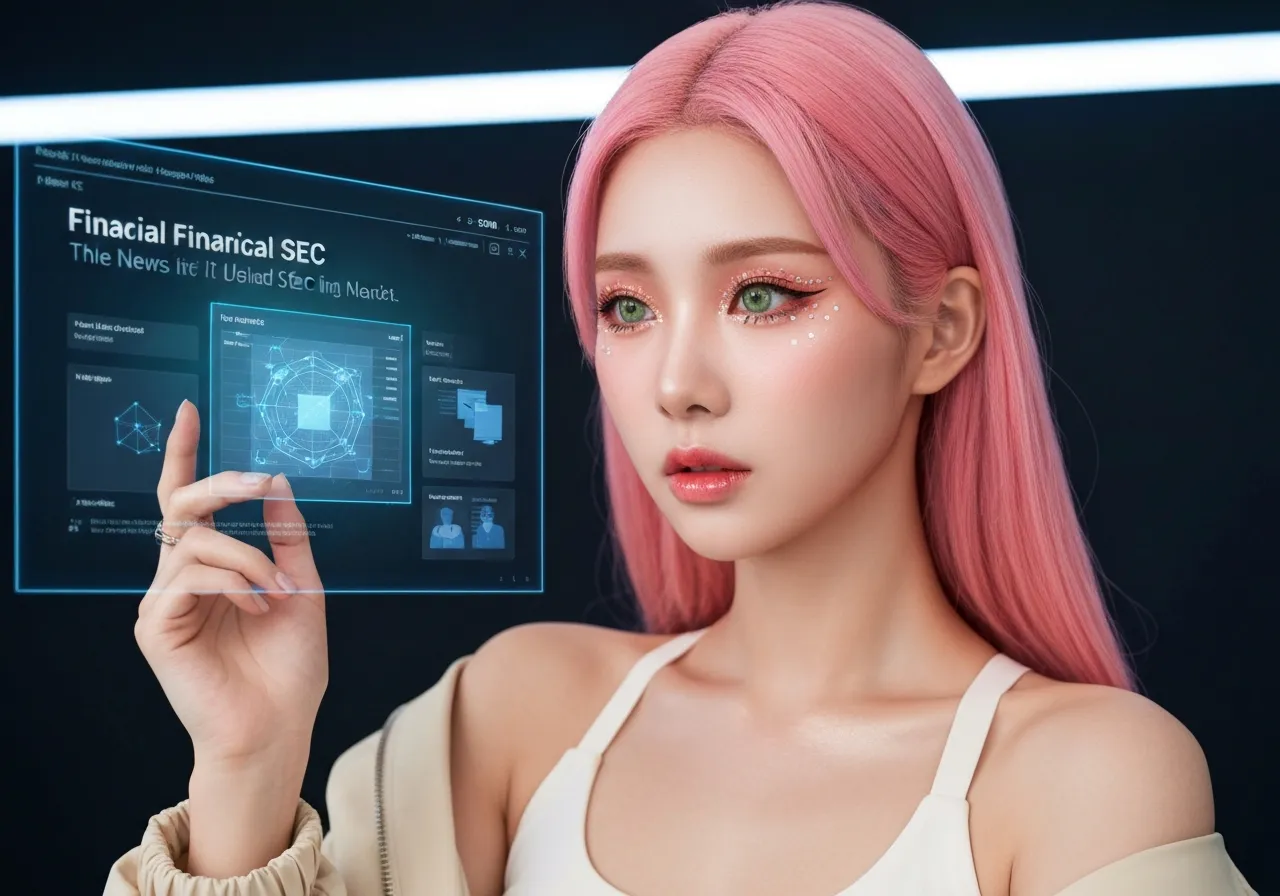 SEC 폴 앳킨스 의장의 청문회 소식을 분석하고 있는 IT 칼럼니스트 루미의 지적인 모습