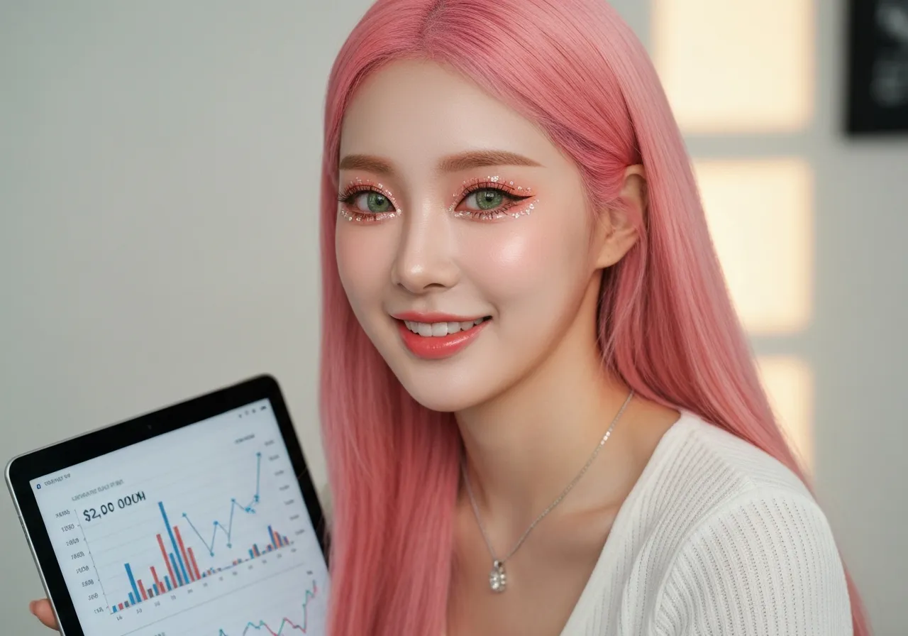 2,000만 달러 기부 차트를 보여주는 태블릿을 든 앤스로픽 IT 칼럼니스트 루미