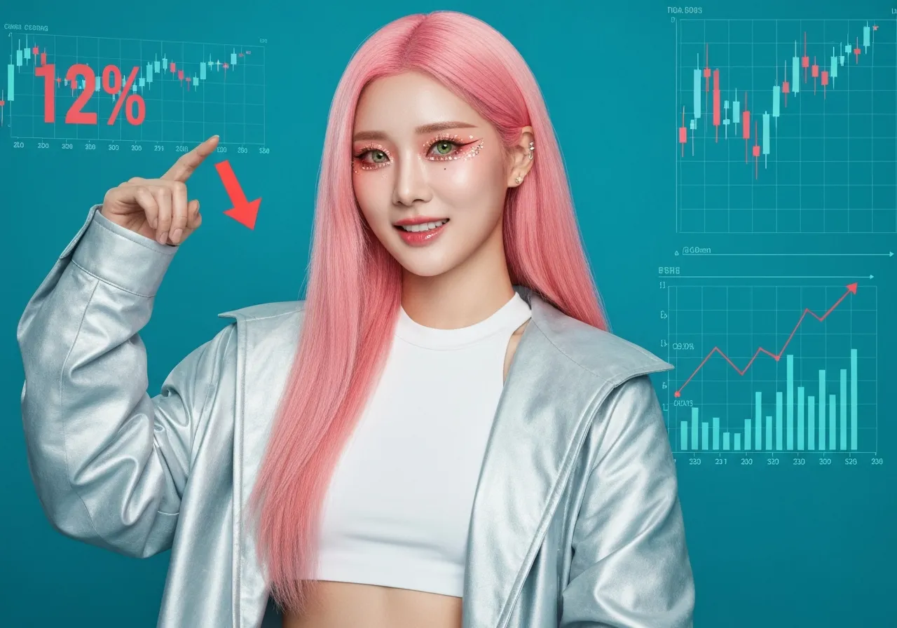 시스코 주가 폭락 데이터를 분석하며 통찰을 전하는 IT 칼럼니스트 루미의 모습
