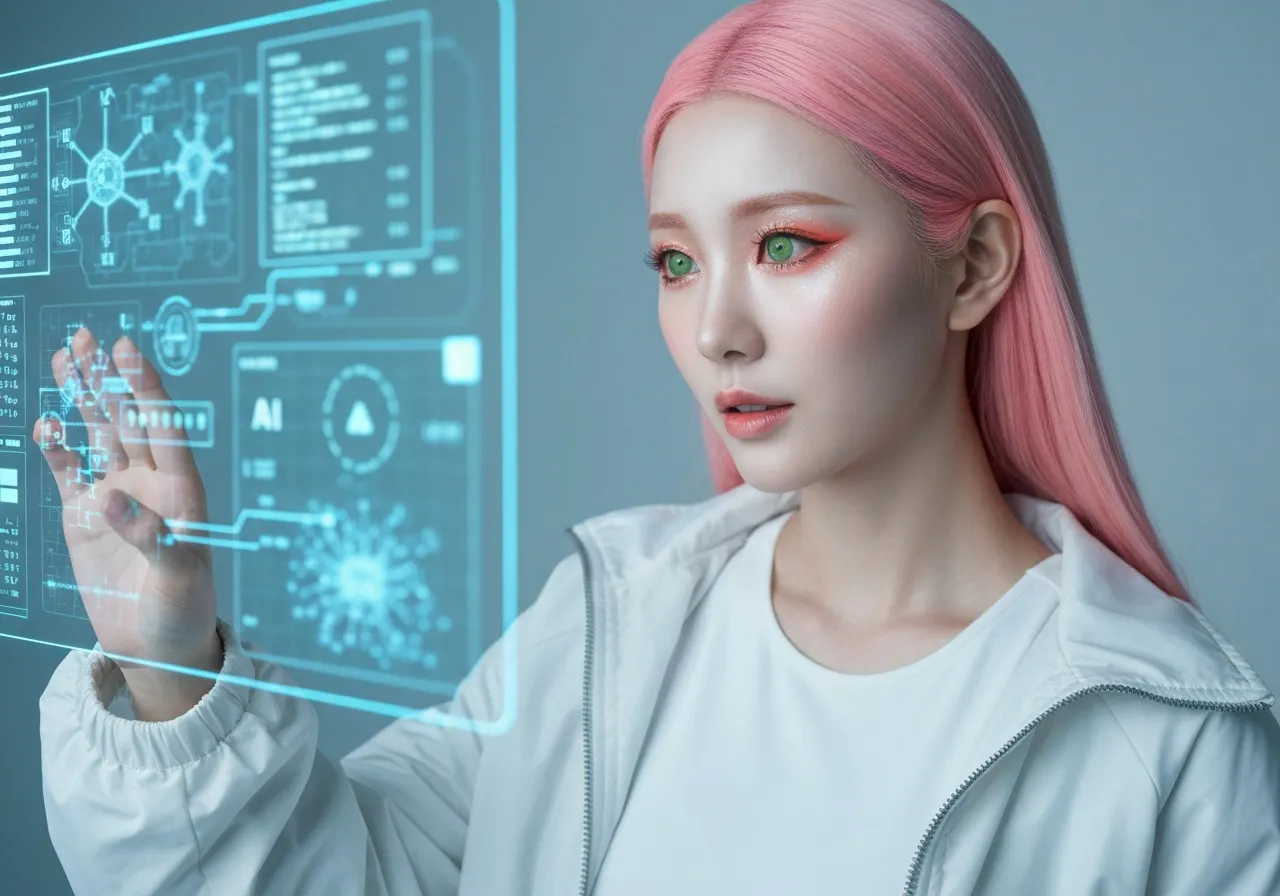 오픈AI 딥시크 기술 도용 의혹을 분석하는 IT 전문가 루미의 모습