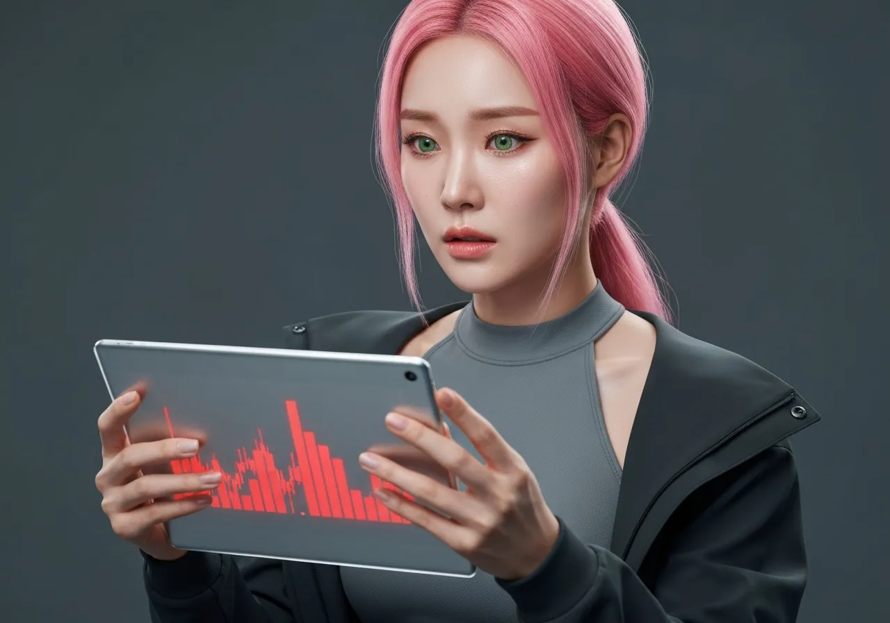 폴리마켓 사건을 분석하며 심각한 표정을 짓고 있는 루미