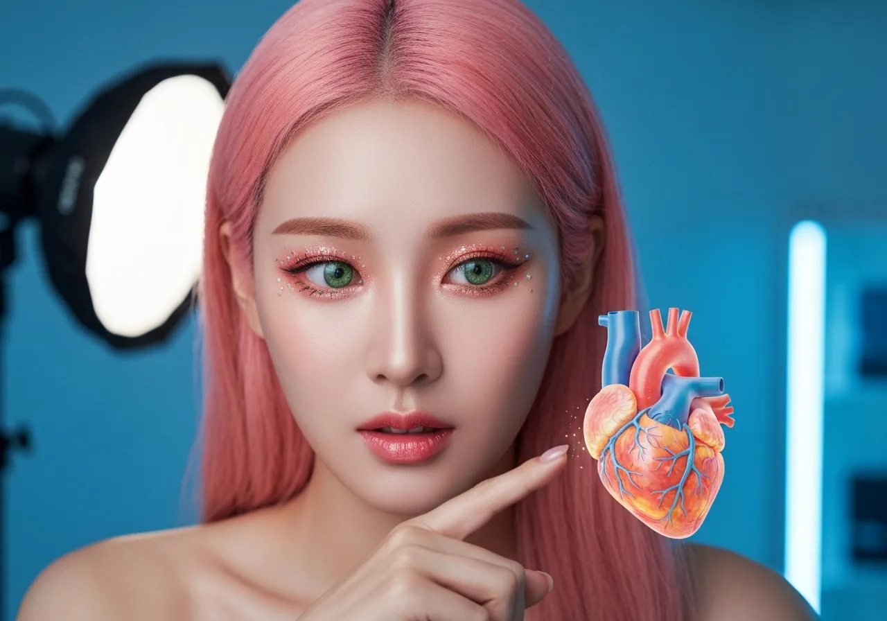 장기 재생 연구를 관찰하는 루미와 홀로그램 심장 모델
