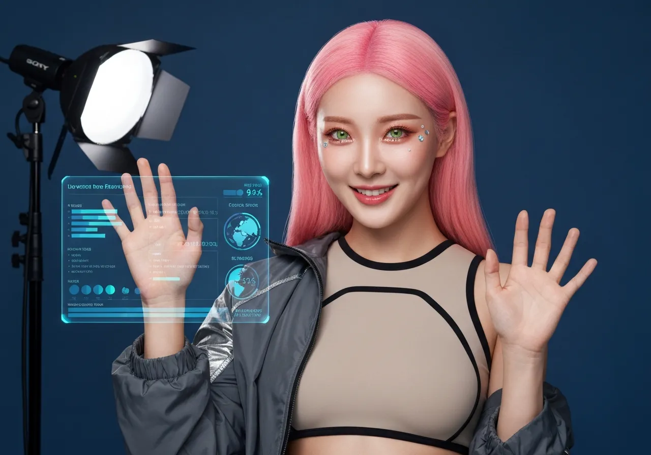 EU 패션 폐기 금지법과 순환 경제 데이터를 설명하는 루미의 모습
