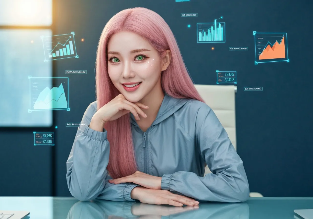 트럼프 세금 환급 정책 데이터를 분석하고 있는 루미의 모습